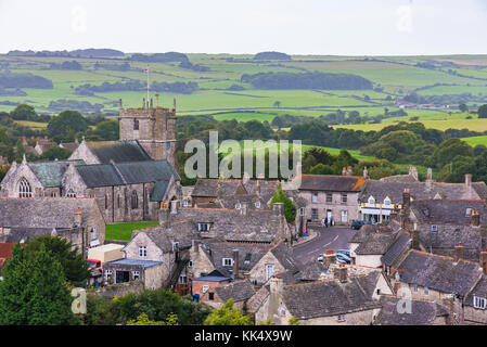 Corfe mittelalterlichen Dorfes traditionelle britische Architektur Stockfoto