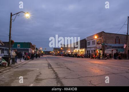 Leere Straße Innenstadt Fenelon Fällen Stockfoto