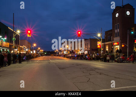 Leere Straße Innenstadt Fenelon Fällen Stockfoto