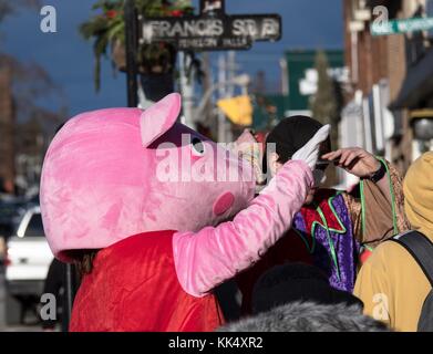 Pink Pig Kostüm Maskottchen Stockfoto