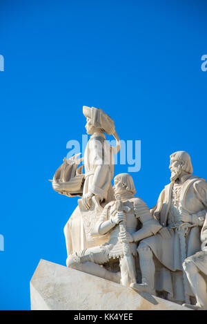 Detail der Denkmal der Entdeckungen, padrao dos descobrimentos in Lisboa, Portugal Stockfoto