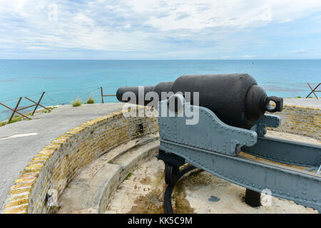 Kanone auf die Royal Navy Dockyard, Hmd Bermuda, das war die wichtigste Basis der Royal Navy im westlichen Atlantik zwischen amerikanischen Unabhängigkeit ein Stockfoto