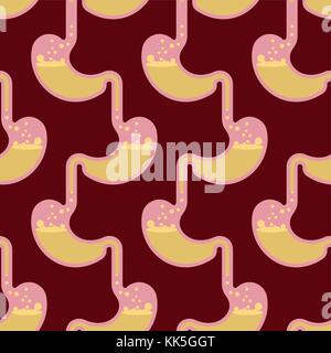 Magen Muster. Bauch Hintergrund. internen Organ Textur. medizinische Zierpflanzen nahtlose. Vector Illustration Stock Vektor