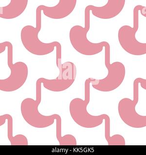 Magen Muster. Bauch Hintergrund. internen Organ Textur. medizinische Zierpflanzen nahtlose. Vector Illustration Stock Vektor
