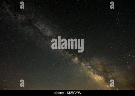 Dark sky Park mit Blick auf die Milchstraße in Cherry Springs State Park in Pennsylvania. Stockfoto