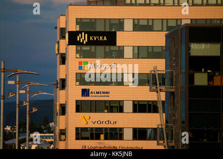 Logo - Markenname/Marke: Microsoft, Reykjavik, Island. Stockfoto