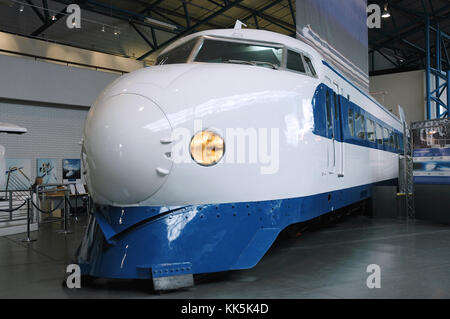 Japanischen Shinkansen auf Anzeige an das National Railway Museum in York, England Stockfoto