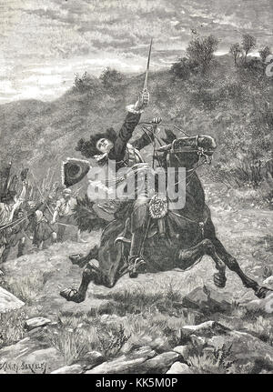 Die letzte Ladung von Dundee in der Schlacht von Killiecrankie, 27. Juli 1689, Schottland Stockfoto