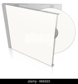 Weiße leere CD-Hülle und CD - Ihr eigenes Design darauf legen! Stockfoto