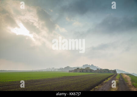 Die Reste der Burg in der Nähe von Athelstaneford Barnes East Lothian, Schottland. Stockfoto