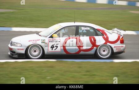 Frank Biels, Audi A4 Quattro, 1996 British Touring Car Championship runde Öffnung, Donington Park 8. April. Stockfoto