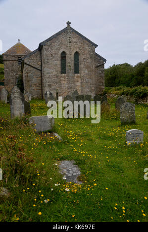 Allerheiligen Kirche auf der Insel Bryher in die Scilly-inseln, Cornwall, Großbritannien. DE. Stockfoto