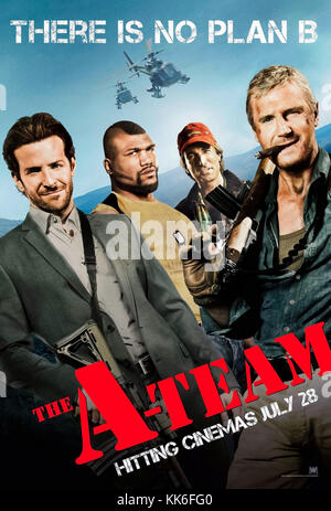 Das A-Team (2010) von Joe Carnahan Regie und Hauptdarsteller Liam Neeson, Bradley Cooper, Sharlto Copley und Quinton 'Rampage' Jackson. Irak Kriegsveteranen auf dem Durchlauf für ein Verbrechen, das er nicht begangen hatte. Stockfoto