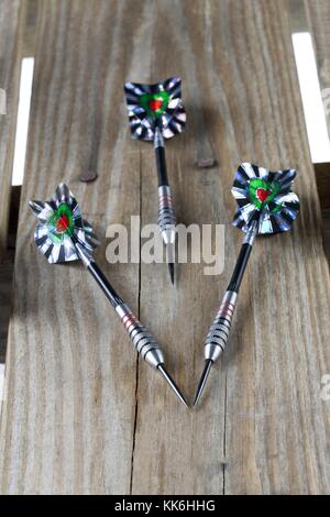 Drei scharfen Dart-Pins Stockfoto