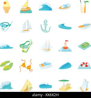 Algen Symbole, Cartoon Stil Stock Vektor