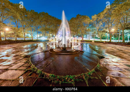 Bailey Brunnen ist ein aus dem 19. Jahrhundert im Freien Skulptur in New York Grand Army Plaza, Brooklyn, New York, United States. Stockfoto