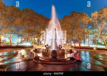 Bailey Brunnen ist ein aus dem 19. Jahrhundert im Freien Skulptur in New York Grand Army Plaza, Brooklyn, New York, United States. Stockfoto