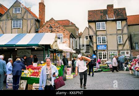 Newgate Markt sichern auf dem Fleischmarkt in der Innenstadt von York, North Yorkshire, England Stockfoto