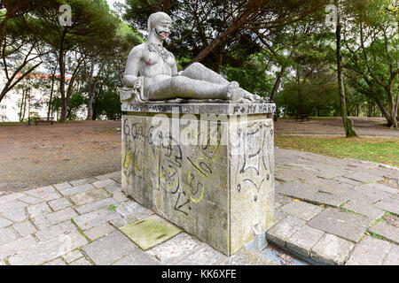 Statue im Park Eduardo VII. Es ist nach Edward VII. von Großbritannien, die Stadt im Jahr 1903 zu bekräftigen, besuchte die anglo-portugiesische Bündnis genannt. Es ist der Große Stockfoto