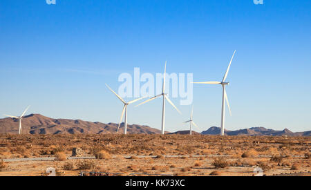 Entlang der Autobahn 8 Richtung Osten auf der Grenze von Kalifornien und Mexiko, können Sie sehen, die Windenergieanlagen in einem Windpark, die Elektrizität für die generieren kann Stockfoto