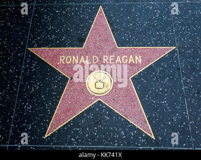 Von Ronald Reagan, Star, Hollywood Walk of Fame - 11. August 2017 - Hollywood Boulevard, Los Angeles, California, CA, USA Stockfoto