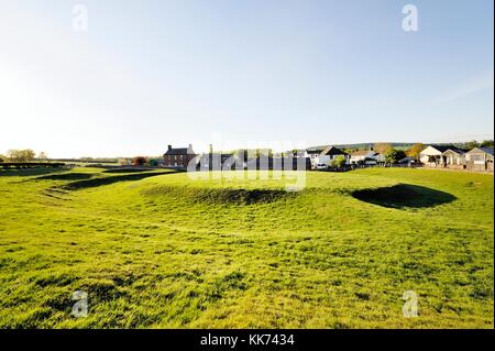 Die prähistorischen Neolithisches henge Erdarbeiten als König Arthurs Tafelrunde an Eamont Bridge, in der Nähe von Penrith, Cumbria, Großbritannien bekannt Stockfoto