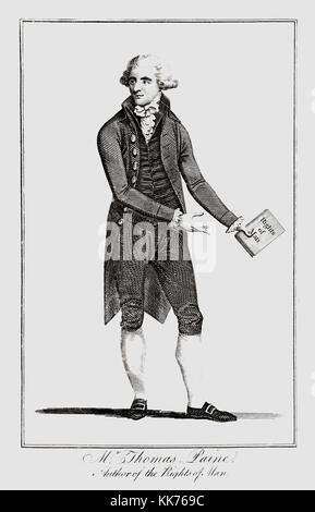 Thomas Paine, 1737-1809. Der in England geborene amerikanische Schriftsteller und politische Pamphleteer und Gründervater der Vereinigten Staaten. Stockfoto