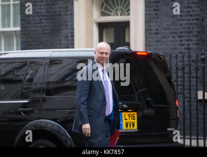 Verkehrsminister, Chris Grayling, MP für Epsom und Ewell, kommt für eine Kabinettssitzung in der Downing Street Stockfoto