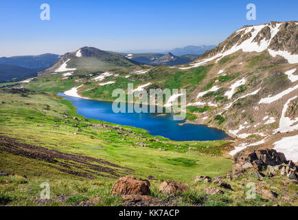 Landschaft von Gardner See, beartooth Pass. Gipfel der beartooth Mountains, Shoshone National Forest, Wyoming, USA. Stockfoto