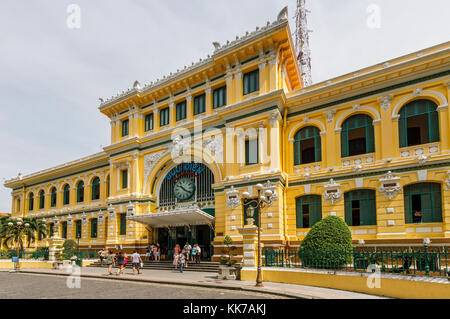 Central Post Office wurde von Gustave Eiffel, Bezirk 1 Dong Khoi Gegend, im Zentrum von Saigon (Ho Chi Minh City), South Vietnam, Südostasien Stockfoto