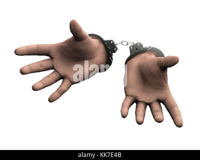3D Render gefesselten Hände Stockfoto