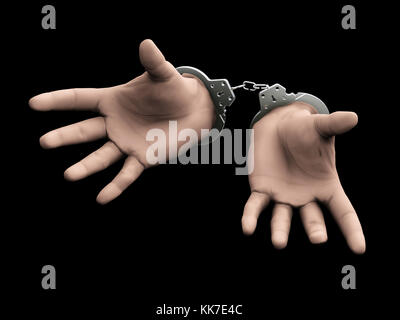 3D Render gefesselten Hände Stockfoto