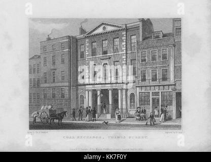 Kohle Exchange, Thames Street, Gravur von 'Metropolitan Verbesserungen oder London im 19. Jahrhundert", London, England, Großbritannien 1828 Stockfoto