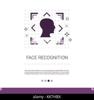 Gesicht Scanning System zur biometrischen Identifikation Konzept Web Banner mit Kopie Raum Stock Vektor