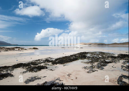 Balnakeil Beach ist eine große, breite und spektakulären sauberen Strand im Norden von Schottland. nach Westen bietet sicheres Baden und hat spektakuläre Sonnenuntergänge Stockfoto