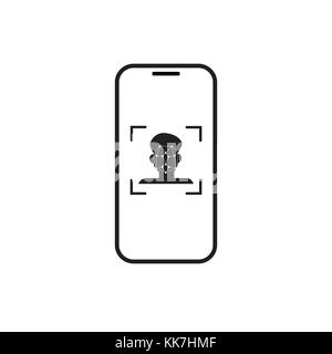 Gesicht scan Recognition System smart phone Symbol Stock Vektor