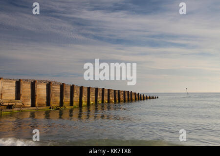 Auf der leeren Strand in Cromer, Norfolk, Großbritannien Stockfoto