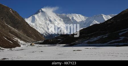 Mount gokyo Cho Oyu aus gesehen, Nepal. Stockfoto