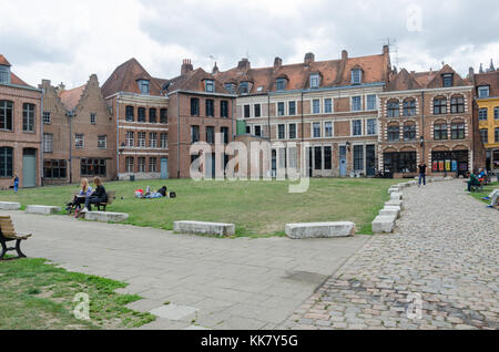 Das Musée de l'Hospice Comtesse in Lille, ein mittelalterliches Hospiz, die jetzt ein Museum Stockfoto