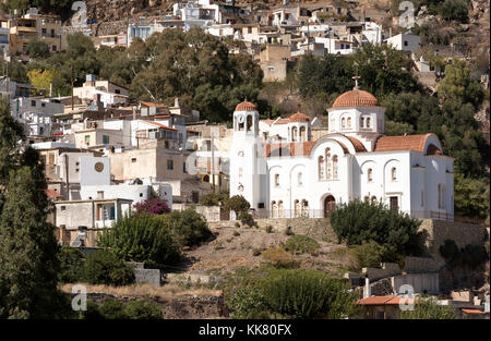 St. George Kirche in Kritsa, Kreta, Griechenland, Oktober 2017. Die Kirche wird auf den unteren Hang des Dikti Berge, Ost Kreta. Stockfoto