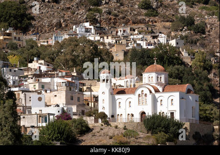 St. George Kirche in Kritsa, Kreta, Griechenland, Oktober 2017. Die Kirche wird auf den unteren Hang des Dikti Berge, Ost Kreta. Stockfoto