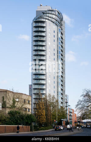 Höhe 25 Fairfield road Croydon enthält eine Mischung aus privaten und erschwinglichen Wohnraum. von devereux Architekten entworfen und im Jahr 2009 abgeschlossen. Stockfoto