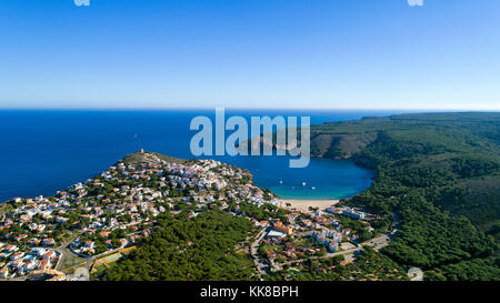 Luftaufnahmen von Cala Montgo in Spanien Stockfoto