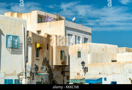 Traditionelle Häuser in der Medina von kairouan. zum Unesco Welterbe in Tunesien Stockfoto