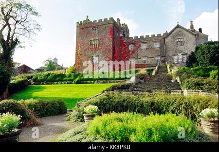 Sizergh Castle bei Kendal und Windermere im Lake District National Park, Cumbria, England Großbritannien Stockfoto