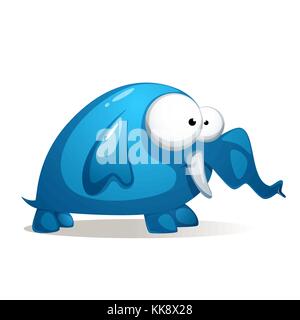 Cartoon lustig, niedlich Blue Elephant. Stock Vektor