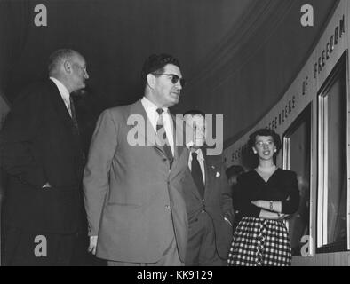 Foto von Jess Larson auf der offiziellen Vorschau der Freiheit Zug aufweisen. Mit freundlicher Genehmigung der nationalen Archive, 1949. Stockfoto