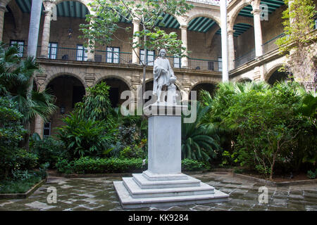 Statue von Christopher Columbus, Museum der Stadt Museo de la Ciudad, Havanna, Kuba Stockfoto
