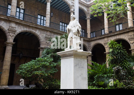 Statue von Christopher Columbus, Museum der Stadt Museo de la Ciudad, Havanna, Kuba Stockfoto