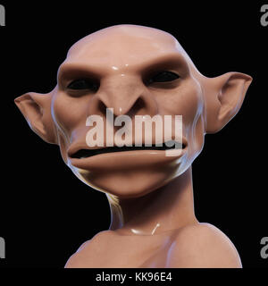 Digitale 3D-Illustration einer unheimlichen Kreatur Stockfoto